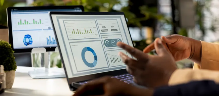 Analytics dashboard on screen — B2B SaaS lead generation case study