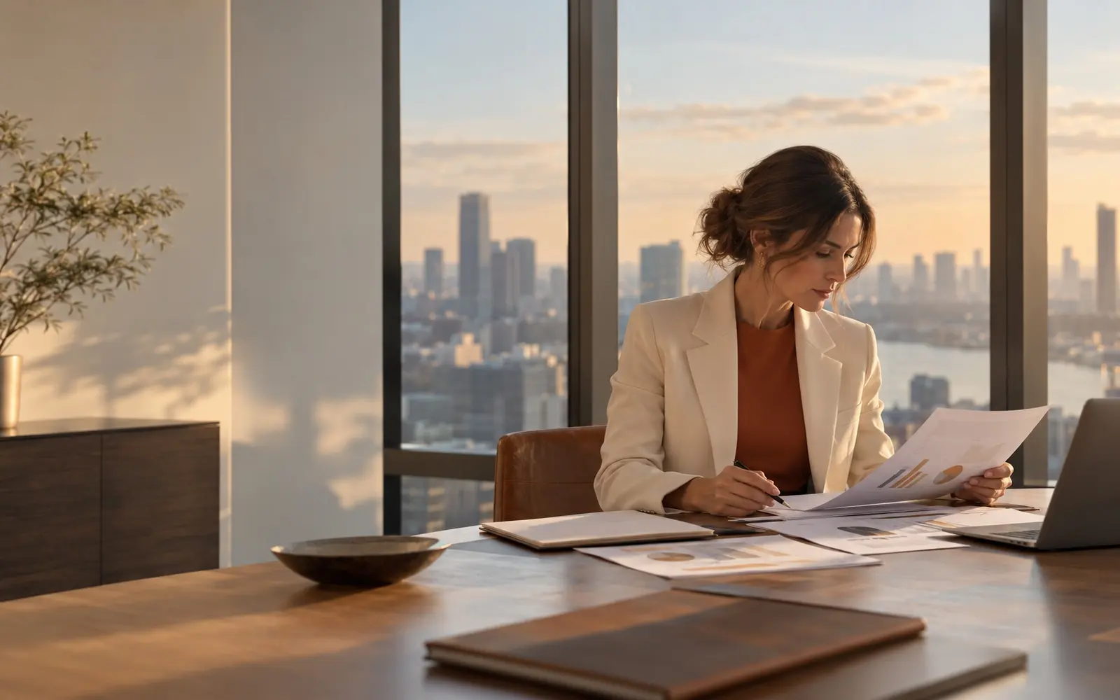 B2B marketing director reviewing an account list